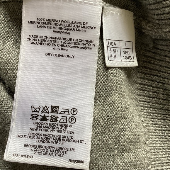 Brooks Brothers Wool Cardigan Sweaters for Men Size Large Gray Extra Fine Merino - Picture 11 of 12